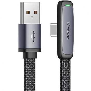 Cable Mcdodo USB A a USB C 1.2m 100W Carga Rápida 6A Angulado Negro