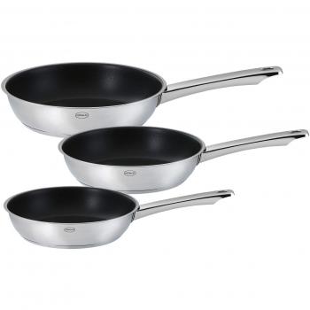 Rösle Moments Stainless Steel Non-Stick Frying Pan Set (3-Piece, 20cm, 24cm, 28cm) Induction Compatible