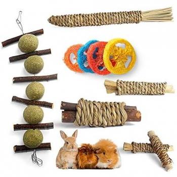 YUNXANIW Juguetes para Conejos, Juguetes para Conejos Que rompen el aburrimiento, Juguetes para Masticar para cobayas, hámsters sirios, Chinchillas