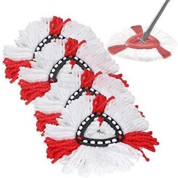 Paquete de 4 cabezales de repuesto para fregona, compatible con la fregona Vileda 2 en 1 Turbo Mop, O-Cedar, EasyWring y Clean Turbo Microfibra Mop, cabezal de recambio