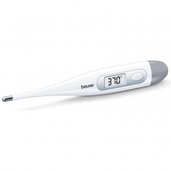 Beurer FT09 Termómetro Digital Corporal, Blanco, Resistente al Agua, Pantalla LCD, Rango de Medición +/- 0.1 ºC con Señal Acústica