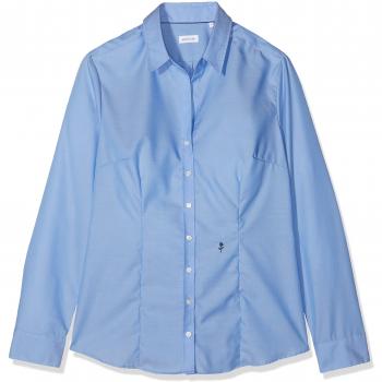 Blusa de Mujer Slim Fit 100% Algodón Azul Sin Cuello Seidensticker