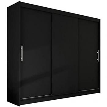 Armario Atlanta 118, Negro, Correderas, 215x250x58cm, 9 Estantes