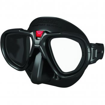 Seac Fox Máscara, Unisex, Negro-Rojo Metal, No Talla