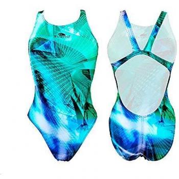 Bañador de natación Turbo Light tira ancha azul verde mujer - 3XL
