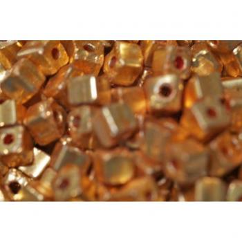 Perlina di vetro tubi 24 grammi-geometrie oro metallizzato