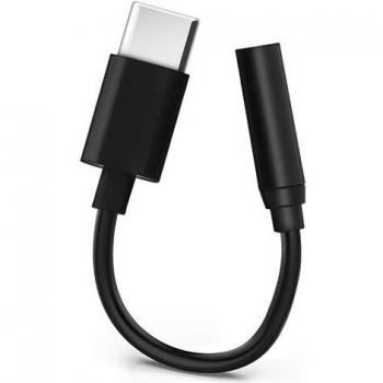 Adaptador USB-C a Jack 3,5 mm Hembra Compacto - Negro