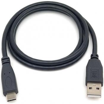 Cable USB 2.0 Tipo A a Tipo C Macho a Macho de 2 Metros con Velocidad de Transferencia de 480Mbps en Color Negro