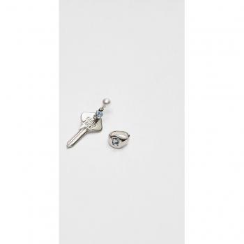 Stradivarius Grey SAFSAFU Key Earring Set - 2 Pieces OS
