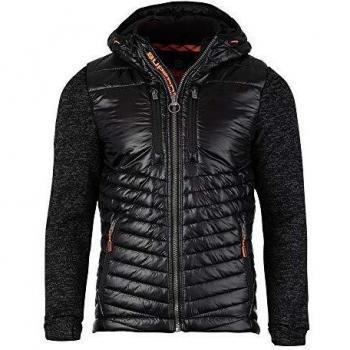 Superdry Hombre Storm Hybrid Jacket, Negro, XX-Large