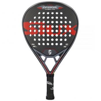 Pala de pádel Siux Infernal Carbon Pro - Carbono 3K, núcleo Supersoft EVA, formato de lágrima, shock-out incorporados, nivel avanzado