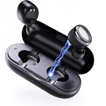 Yoleo X187 True Wireless Earbuds with Bluetooth 5.0, Deep Bass, HiFi 3D Stereo Sound, Built-in Mic and Portable Charging Case