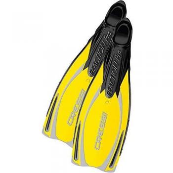 Cressi Flosse Reation Pro Aletas, Unisex, Amarillo/Plateado, 42-43