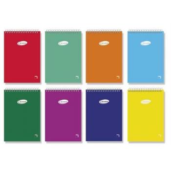 Cuaderno espiral apaisado 16º 80h 60g. cuad.4x4 tapa carton