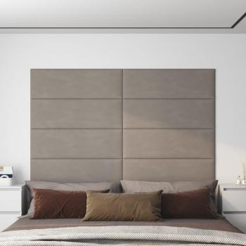 Paneles de pared 12 piezas de terciopelo gris claro 90x30 cm 3,24 m²
