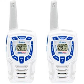 Cobra Electronics AM 845 SN - Walkie Talkie Resistente al Clima con Linterna LED Incorporada, color blanco