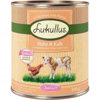 Lukullus Junior con Pollo y Ternera - 6 x 800 gLukullus Junior con Corazón de Pavo y Cordero - 6 x 400 g