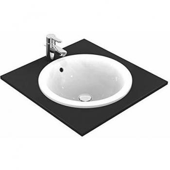 Lavabo Encastre Redondo Ideal Standard Connect 38 cm Blanco Sin Hueco para Grifería con Desagüe