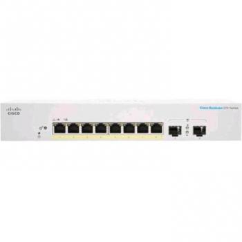Cisco Business 220 Series CBS220-8P-E-2G Managed L2 Gigabit Ethernet Switch with 8 PoE+ Ports and 2 SFP Uplinks, Rack-Mountable