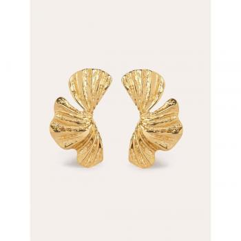 Pendientes Maxi Portobello de Acero Bañados en Oro