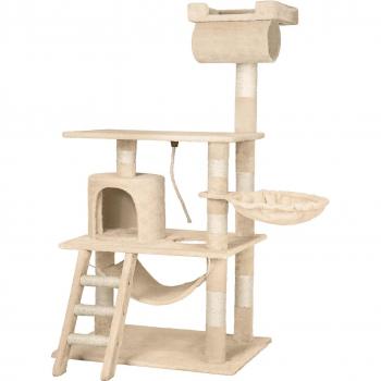 Rascador para gatos Stokeley de Tectake - árbol rascador con muchas posibilidades de juego y descanso, incluye cueva y tubo, columnas de sisal y juguete integrado