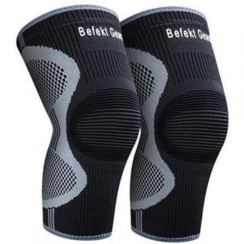Rodilleras Menisco y Ligamentos, [2 Piezas] Befekt Gears Rodillera Deportiva Compresión Transpirable Antideslizante Hombre y Mujer para Crossfit, Correr, Deportes, Entrenamiento, Baloncesto, Bicicleta