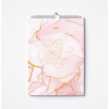 Calendario de pared 2024 La Vecina Rubia Tantanfan rosa castellano