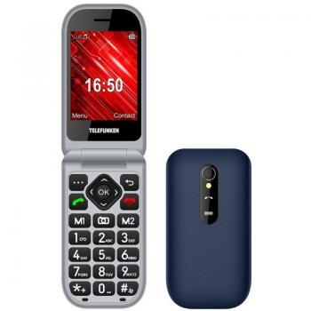 Telefunken S450 Senior Phone Azul - Teléfono Móvil para Personas Mayores, Pantalla 2.8, Tipo Concha, Dual SIM, Cámara 0.3MPX
