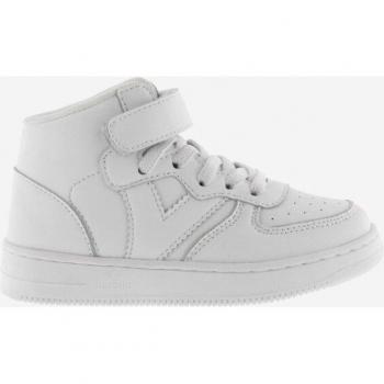 Zapatillas deportivas abotinadas para niños Victoria blancas monocromas con cordón elástico y tira adherente
