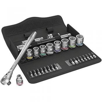 Wera 05004048001 8100 SB 8 Zyklop Metal Ratchet Set with switch lever, 3/8 drive, metric, 29 pieces