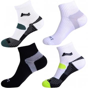 Laulax 4 pares de calcetines para correr profesionales para hombre Coolmax, 2 pares de protección de empeine, 2 pares de compresión, talla Reino Unido 7 – 11/Europa 41 – 46, set de regalo