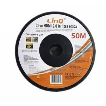 Cable HDMI de Fibra Óptica Ultra HD 4K 50m para TV, Ordenador y Proyector LCD FOC-8K50M