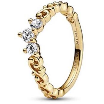 Anillo Tiara Real Remolino Pandora en Oro de 14K con Zirconia Cúbica para Mujer Talla 56