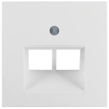 Berker S.1/B.3/B.7 Dual Socket Central Cover Plate, Polar White Matte, RJ45 Network Connection (14091909)