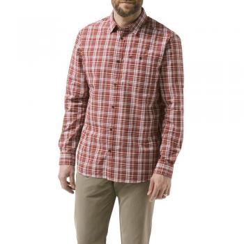 Craghoppers MENS NOSILIFE BARMERA LONG SLEEVE SHIRT RED EARTH CHECK
