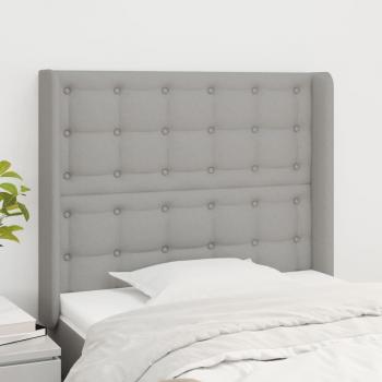 Cabecero con orejas de tela gris claro 83x16x118/128 cm vidaXL