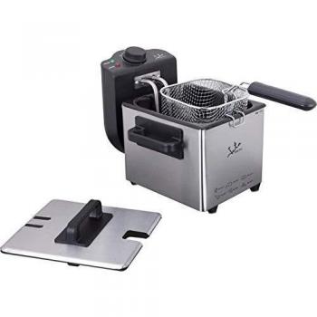 Jata FR115 - Freidora de acero inoxidable de 1,5 litros. Con termostato regulable de temperatura. 100% desmontable. Fácil limpieza. Antimezcla de sabores. Resistencia inox sumergida