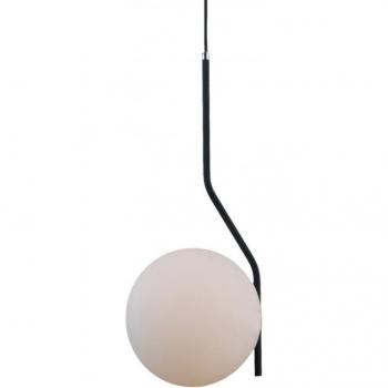 Lámpara colgante moderna Carimi Negro satinado, 1 luz, pantalla blanca, E27
