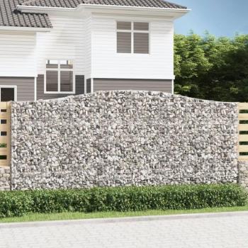 Cestas de gaviones arco 4 uds hierro galvanizado 400x50x180/200 cm Plateado