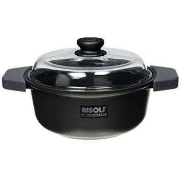 Cacerola Inducción Risoli 24 cm con Tapa Negra