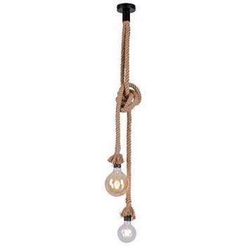 Lámpara colgante rústica cuerda 2-luces - ROPA