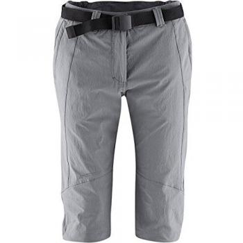 Maier Sports Kluane Women's Capri Pants - Light Grey, Regular Fit, Outdoor Shorts with 2 Pockets