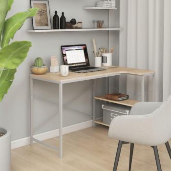 Escritorio de Ordenador VidaXL Aglomerado Blanco/Roble 110x72x70cm