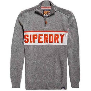 Superdry Tricolour Henley Jersei Hombre GrphtMrl/VrstyGryGrt/MrsdeOrng XL