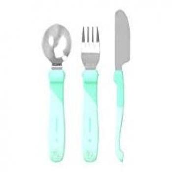 Set Cubiertos Twistshake Verde Pastel