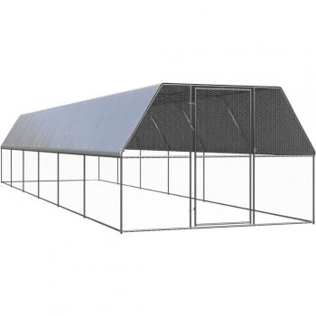 vidaXL Outdoor Chicken Cage 3x12x2 m Galvanised Steel