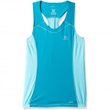 Salomon Agile W Camiseta sin Mangas, Mujer, Azul
