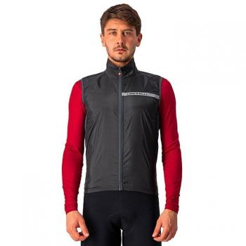 Chaleco Cortavientos Castelli Squadra Stretch Negro Gris Oscuro - XXL