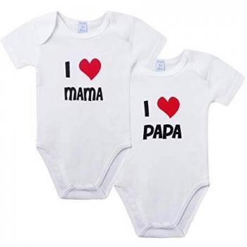 Amomí Body de Manga Corta Bebe - Ragalos Originales para Padres Primerizos Pack 2 Pcs 3-24 Meses 100% Algodón