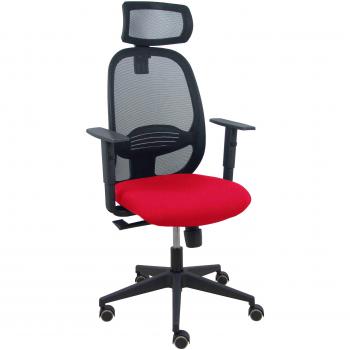 Silla Cilanco negra malla negra asiento bali rojo brazo regulable cabecero regulable
